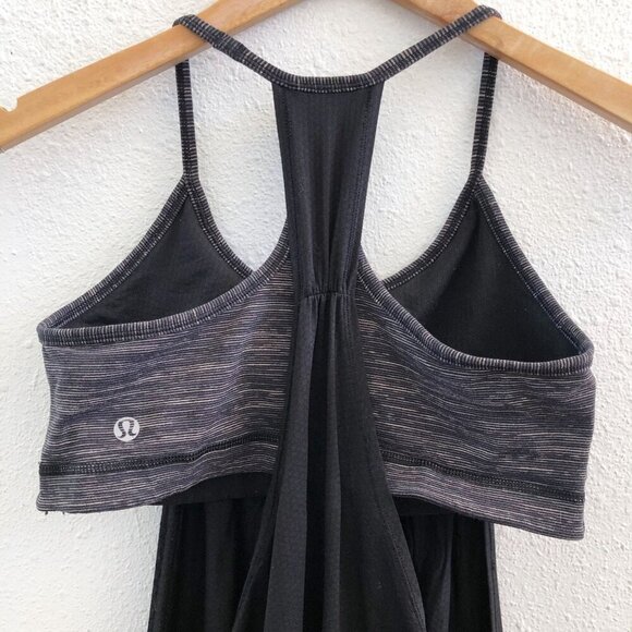 LULULEMON No Limits Tank Top in harcoal / White Pinstripe Size 6 - Picture 6 of 10